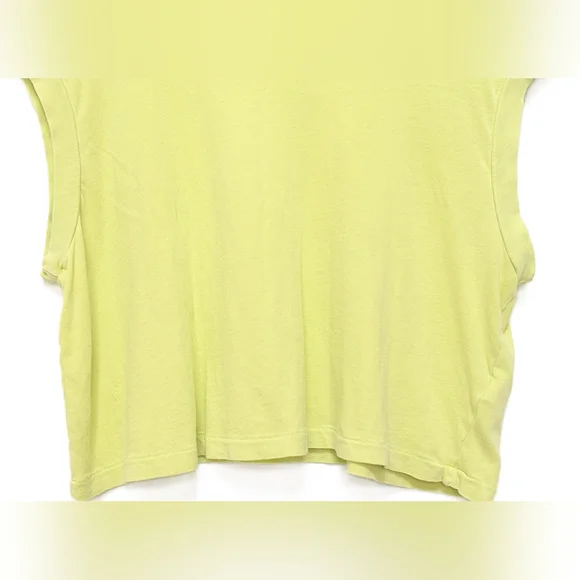 The Great Square Tee Shirt Boxy Cropped Crew Neck Lime Zest Green Yellow Size L - Picture 4 of 8